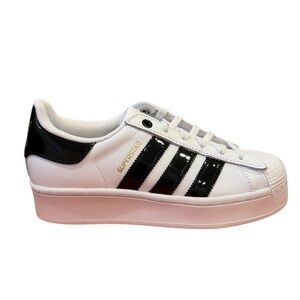 Adidas Women's Superstar Bold W - Patent black stripes